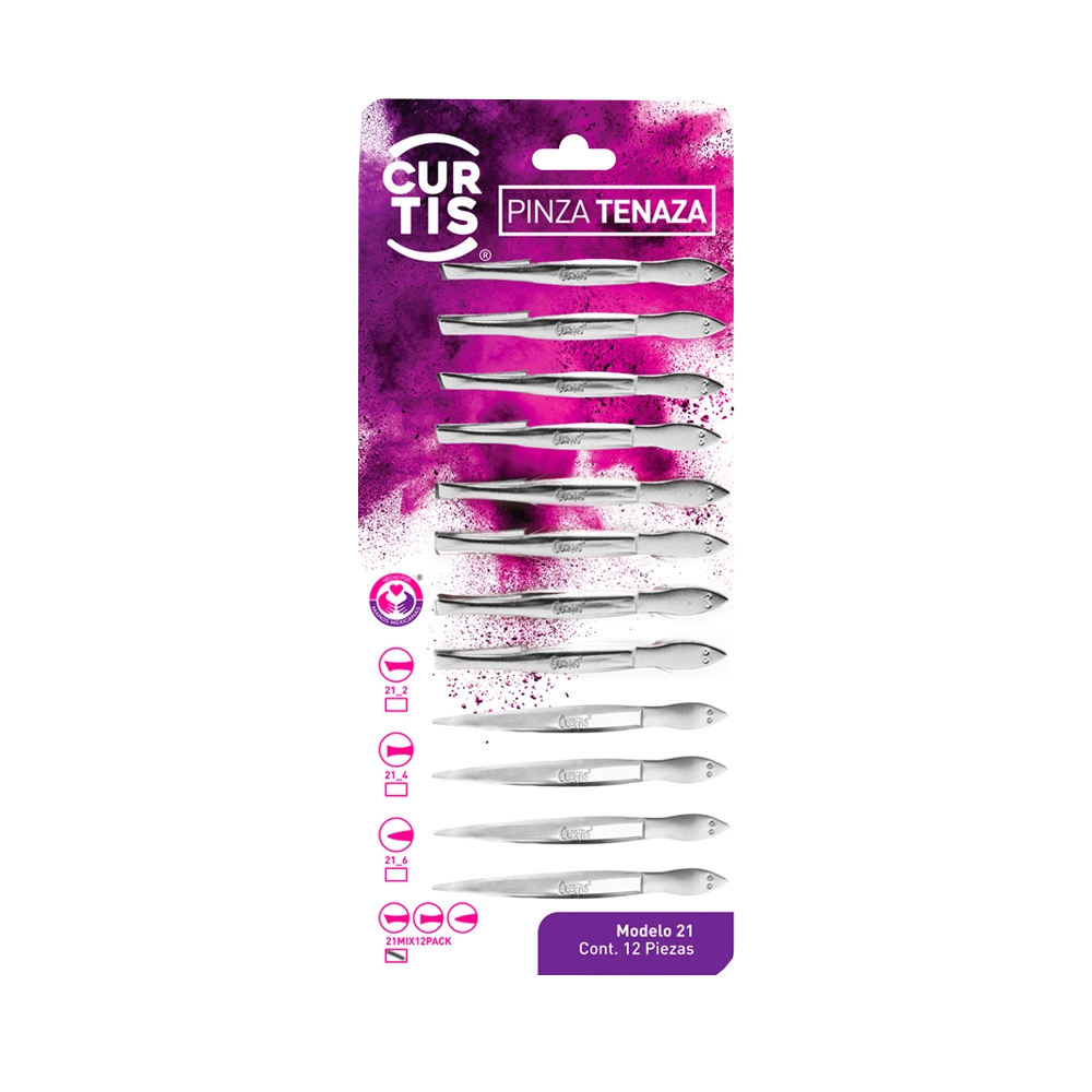 Set Pinza Tenaza Punta Sesgada, Ancha y Fina 12 piezas
