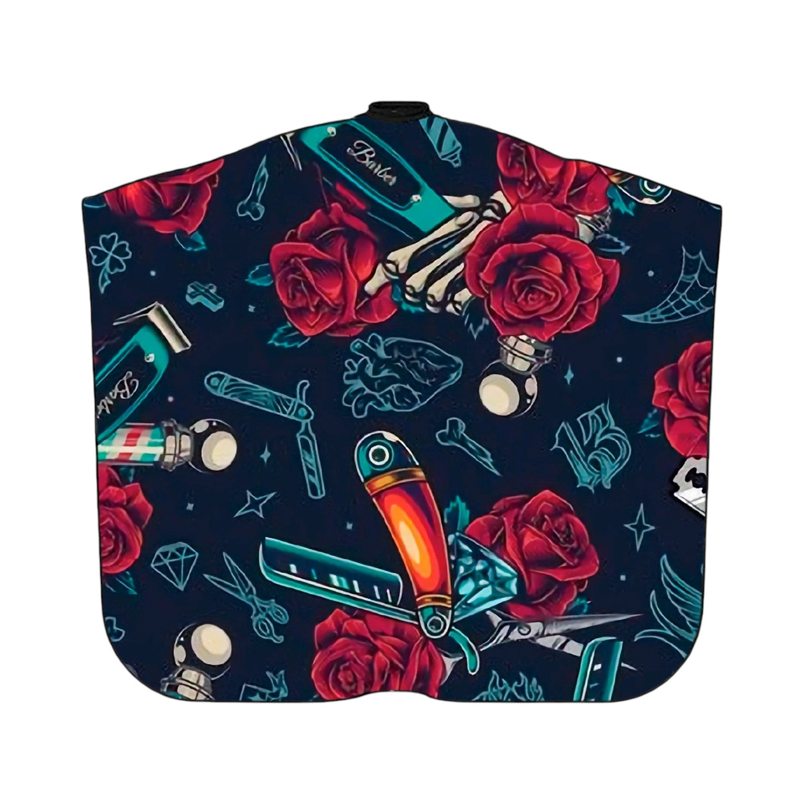 Lobo Capa para Corte de Cabello Cuello Ajustable Rasurado Profesional de Precisión Diseño Rosas