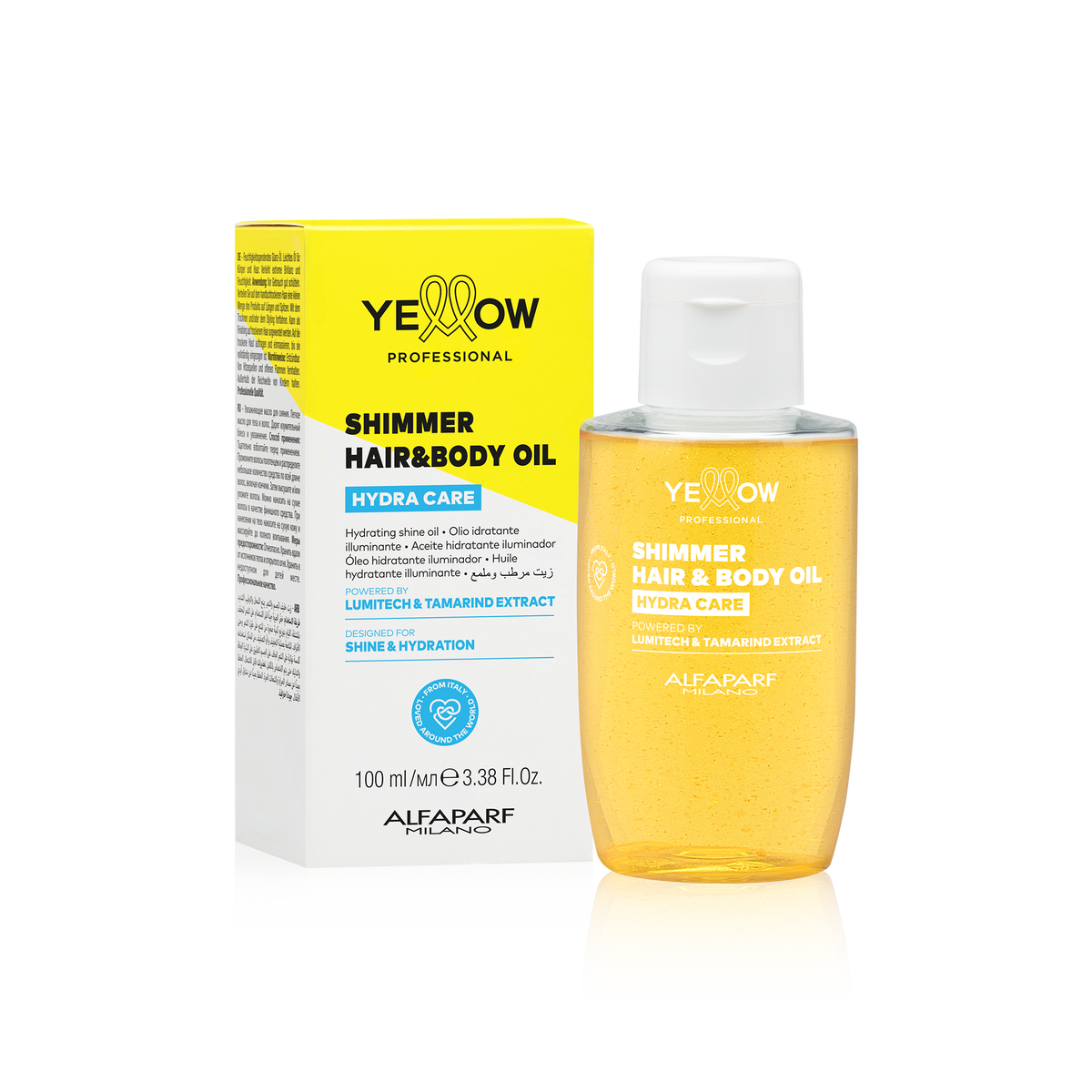 Aceite iluminador para cabello y cuerpo Yellow Hydra Care Shimmer Oil 100 ml