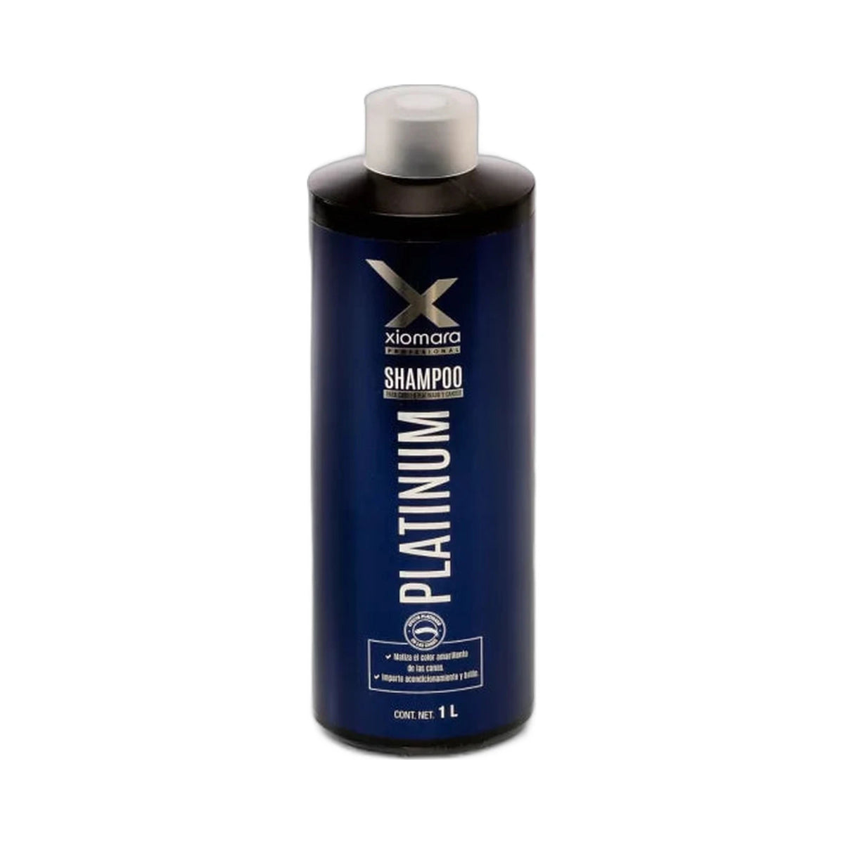 Botella de shampoo matizador Xiomara Platinum de 1 L