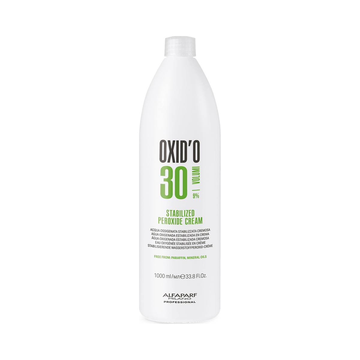 Alfaparf Milano Oxid’o 1000 ml, 30 volúmenes — envase oficial del volumen y tamaño indicados
