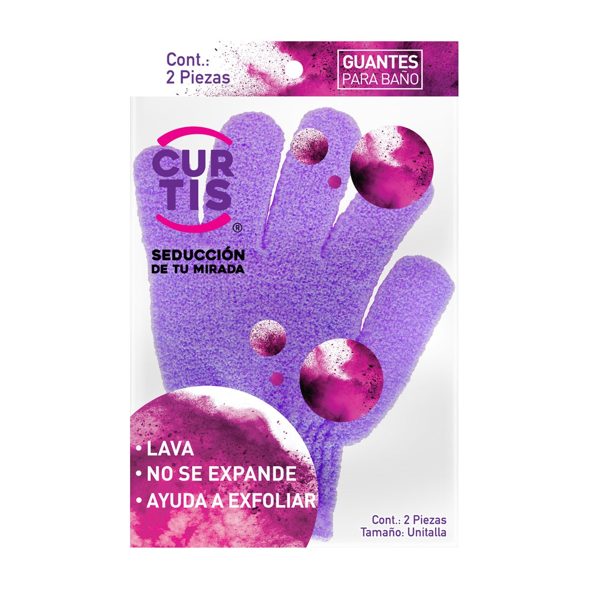 Curtis Guantes Exfoliantes para Baño 2 pzas