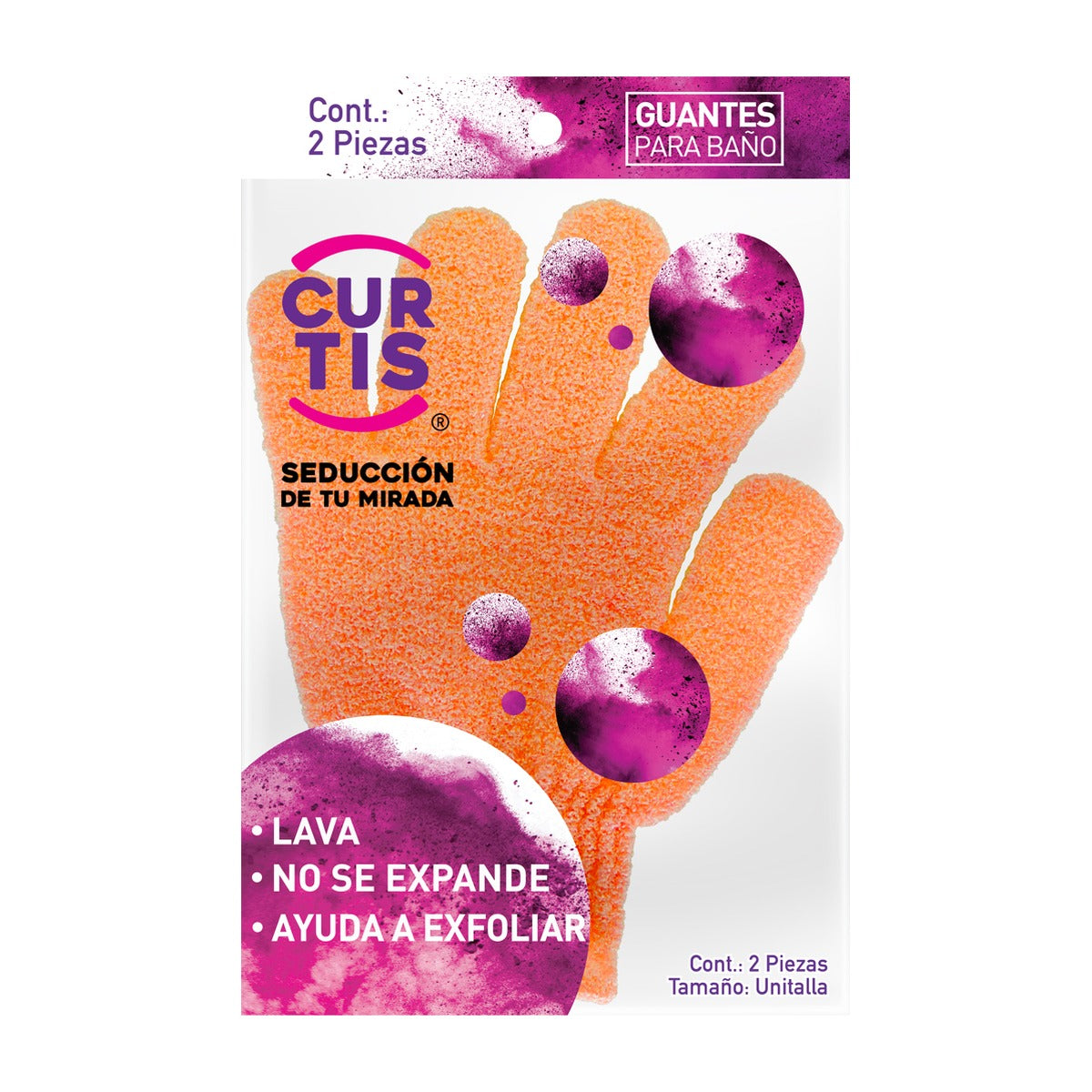 Curtis Guantes Exfoliantes para Baño 2 pzas