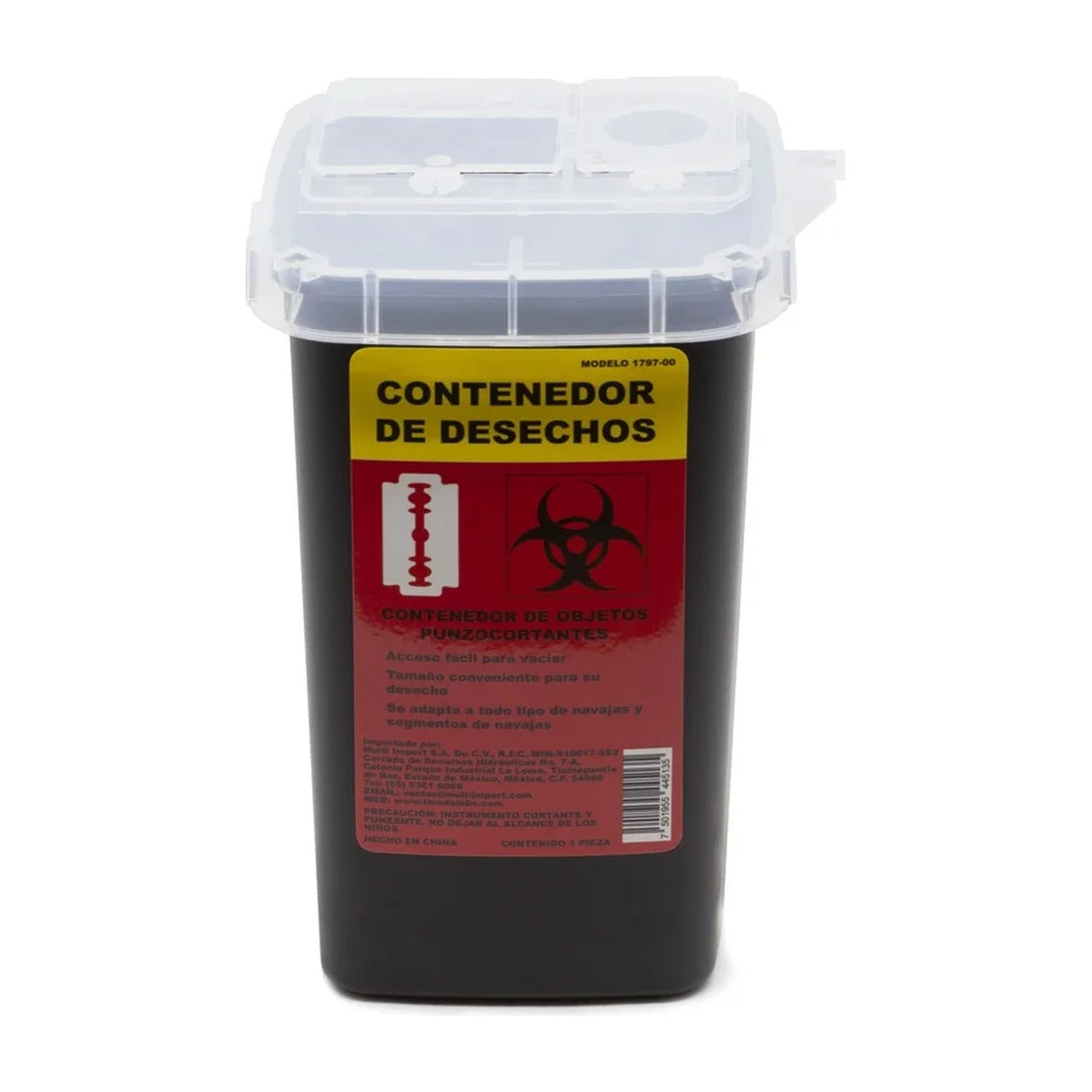 Lobo Contenedor para Objetos Punzocortantes Negro