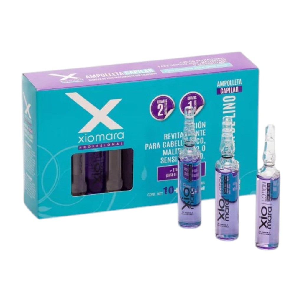 Ampolleta sin enjuague Xiomara Semilla de Lino reparación y brillo 10 ml