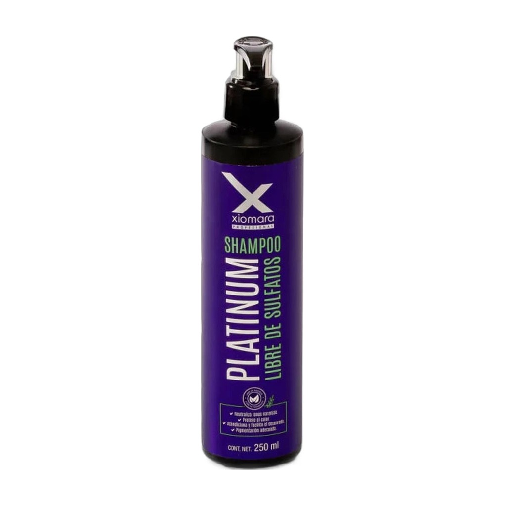 Shampoo matizador sin sulfatos Xiomara Platinum 250 ml