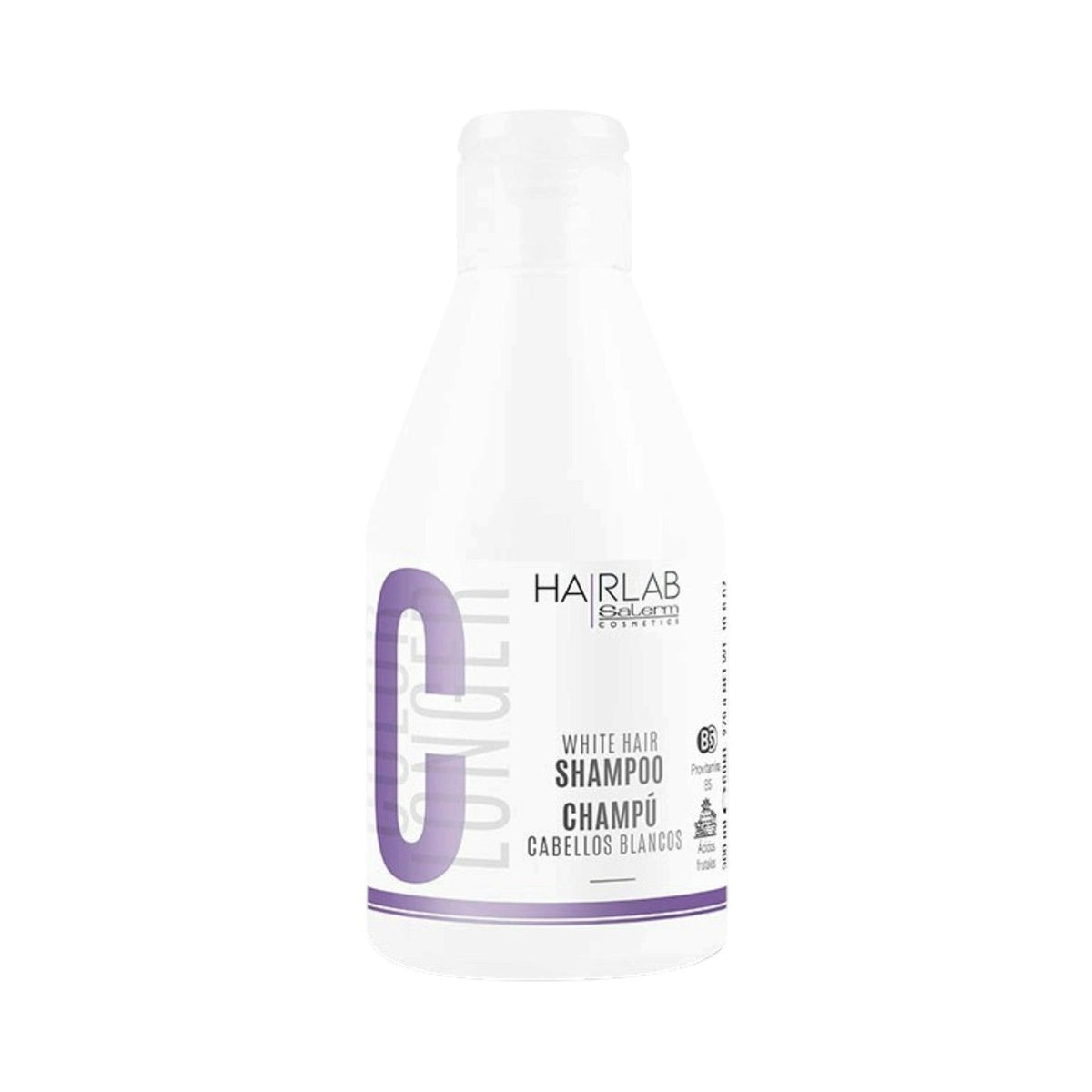 Salerm Hair Lab Champú Cabellos Blancos 300 ml, botella frontal