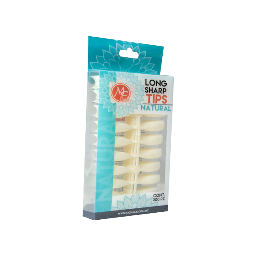 Tips Largas Long Sharp  Paquete 200pz