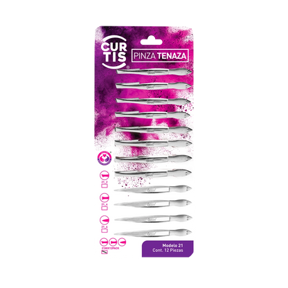 Set Pinza Tenaza Punta Sesgada, Ancha y Fina 12 piezas
