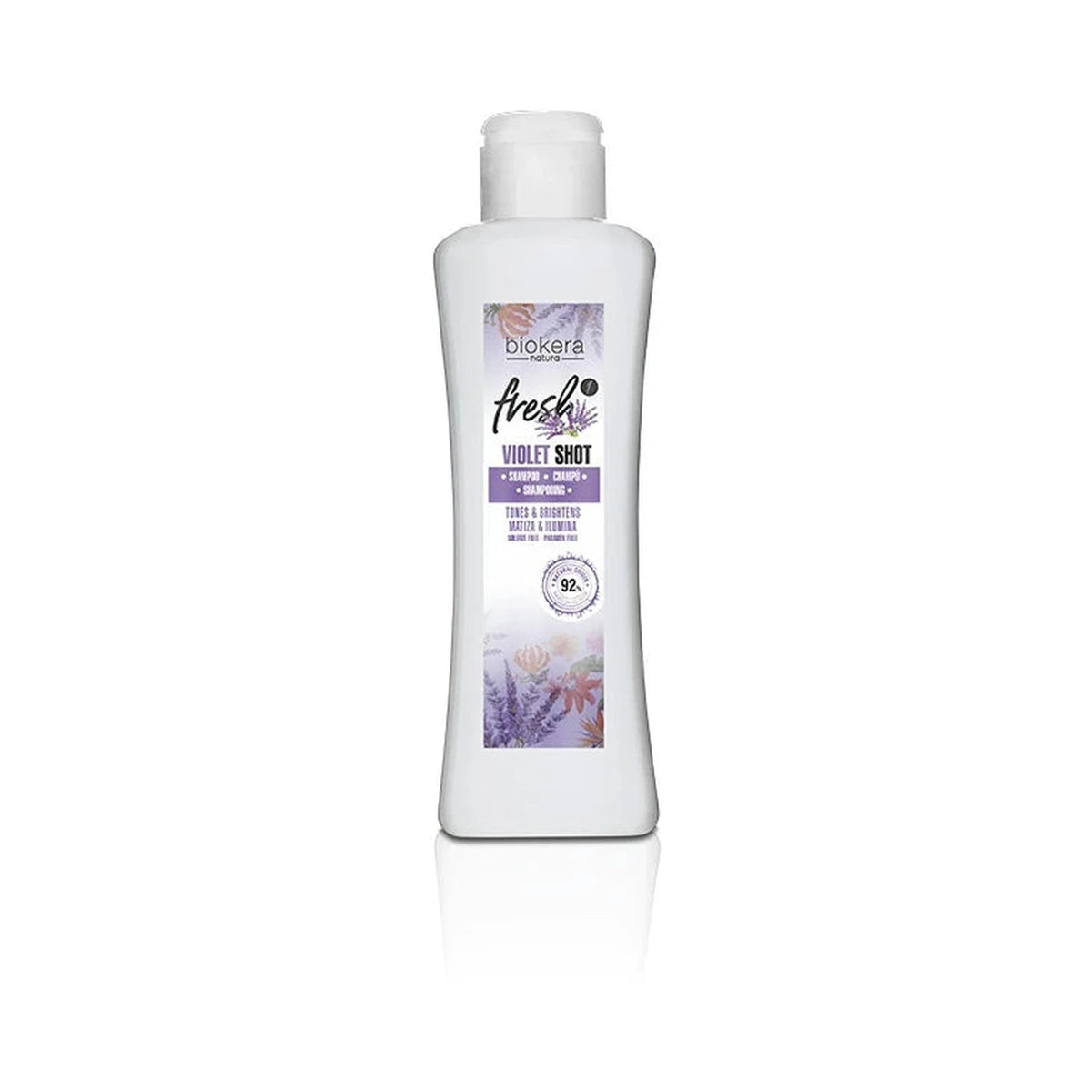 Biokera Fresh Violet Shot shampoo de mantenimiento 300 ml, envase frontal