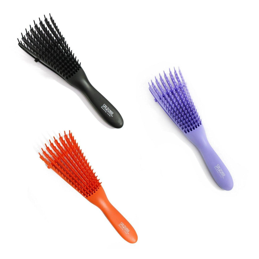 Cep.Desenredar Cabello,Curvo Flex,Plast,Col.Surt,9.5&quot;Splash