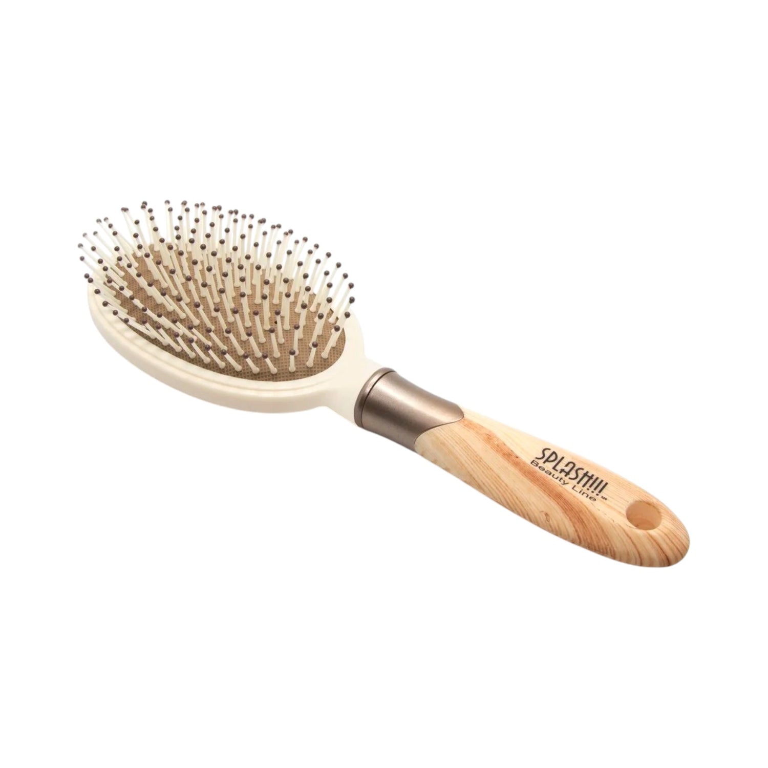 Lobo Cepillo Ovalado Neumatico para Cabello Desenredo y Estilizado Profesional Beige