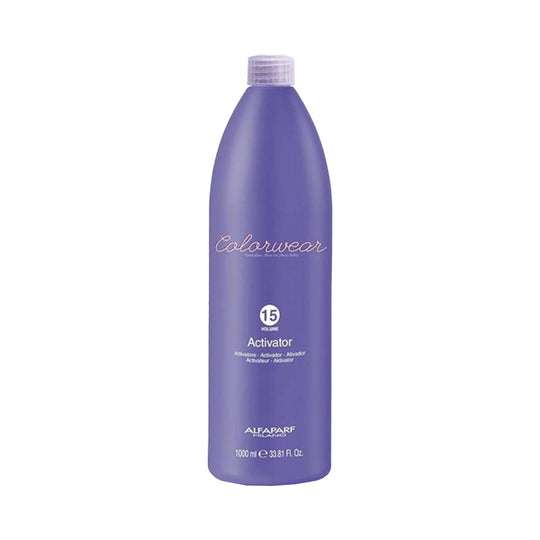 Alfaparf Milano Color Wear Activator 15 Vol, envase individual morado de 1 L
