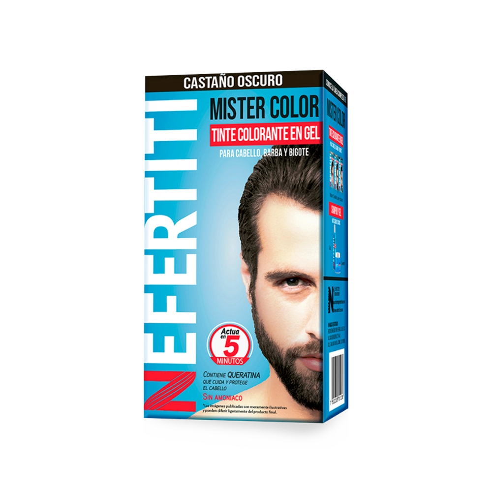 Kit Tinte para Cabello, Barba y Bigote Mister Color Tono Cast Oscuro 30 Ml