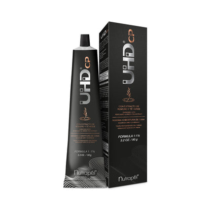 Nutrapel UHD, tinte permanente en crema 90 g, envase y tubo