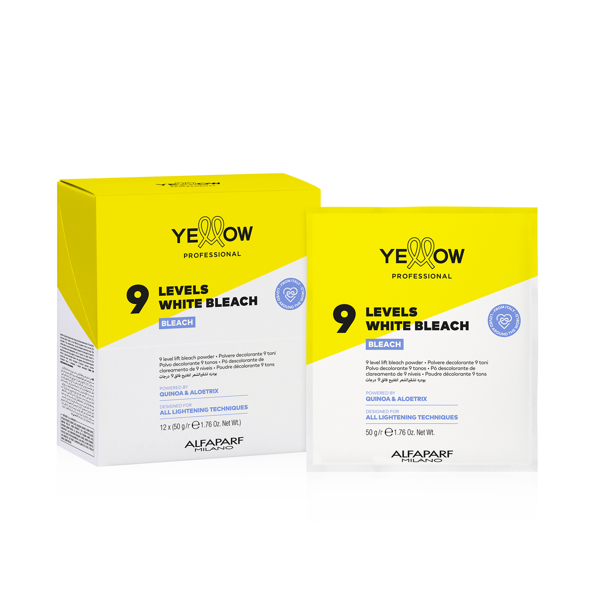 Decolorante en polvo blanco Yellow White Bleach 9 niveles