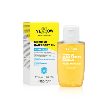 Aceite iluminador para cabello y cuerpo Yellow Hydra Care Shimmer Oil 100 ml
