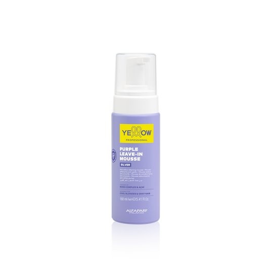 Mousse matizadora sin enjuague Yellow Silver Purple Leave-In 160 ml