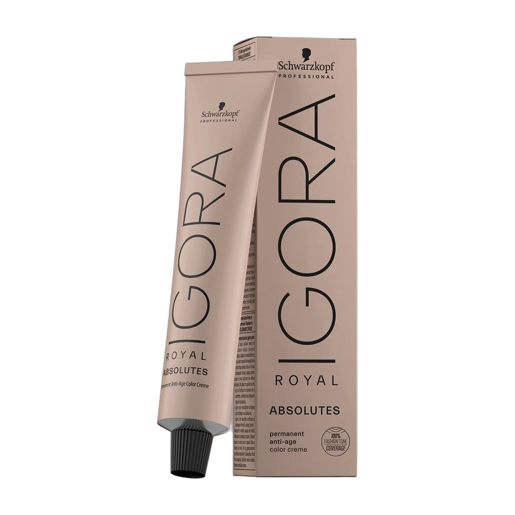 Tinte permanente para canas Schwarzkopf IGORA ROYAL Absolutes 60 ml – tubo y caja, Schwarzkopf Professional