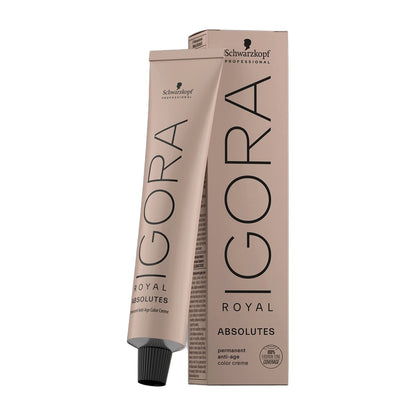 Tinte permanente para canas Schwarzkopf IGORA ROYAL Absolutes 60 ml – tubo y caja, Schwarzkopf Professional
