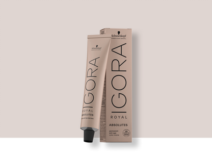 Schwarzkopf Professional IGORA ROYAL Absolutes — caja y tubo, referencia oficial; el empaque puede variar