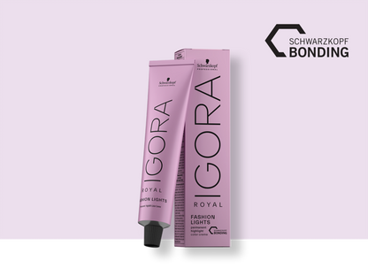 Schwarzkopf Professional IGORA ROYAL Fashion Lights — caja y tubo, referencia oficial; el empaque puede variar