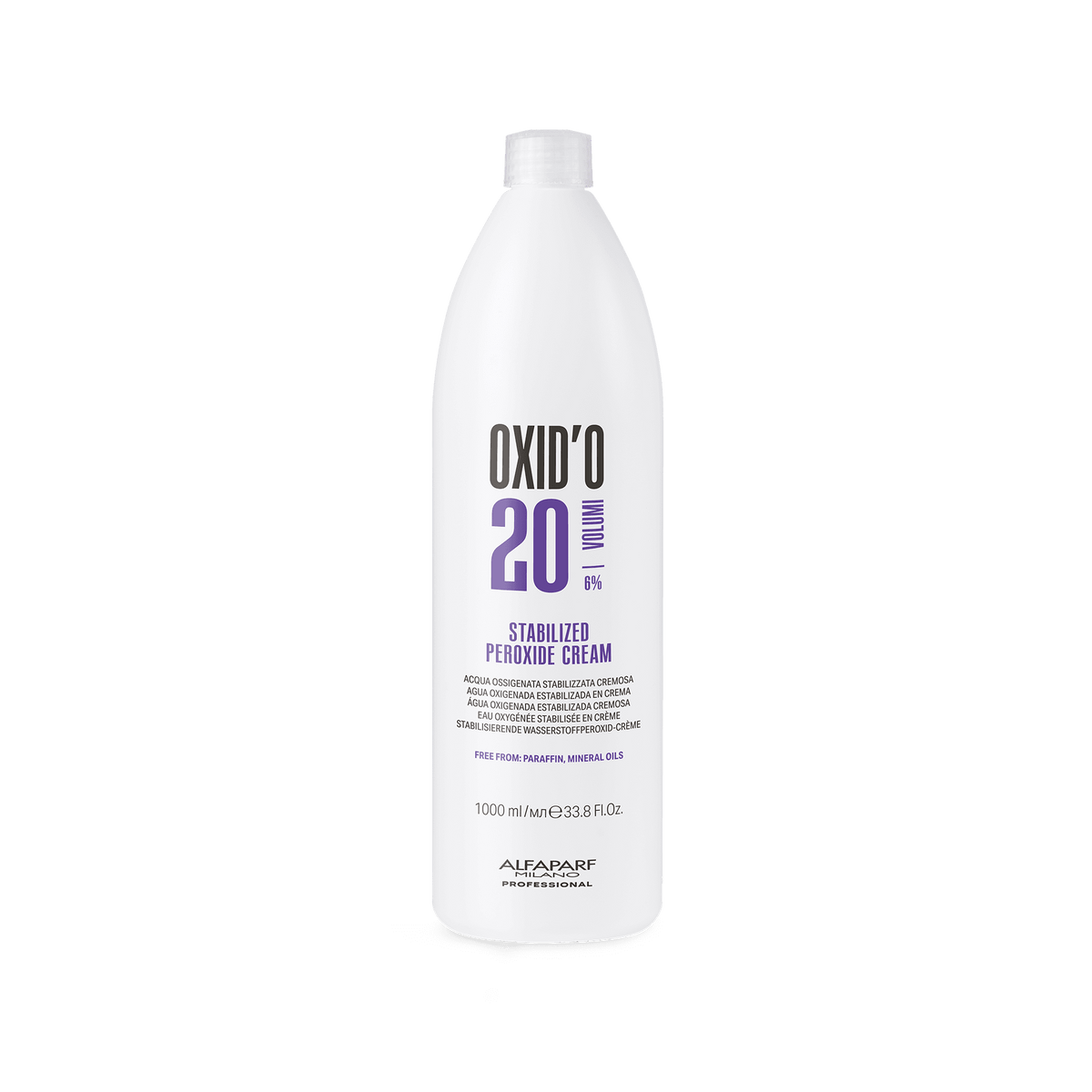 Alfaparf Milano Oxid’o 1000 ml, 20 volúmenes — envase oficial del volumen y tamaño indicados