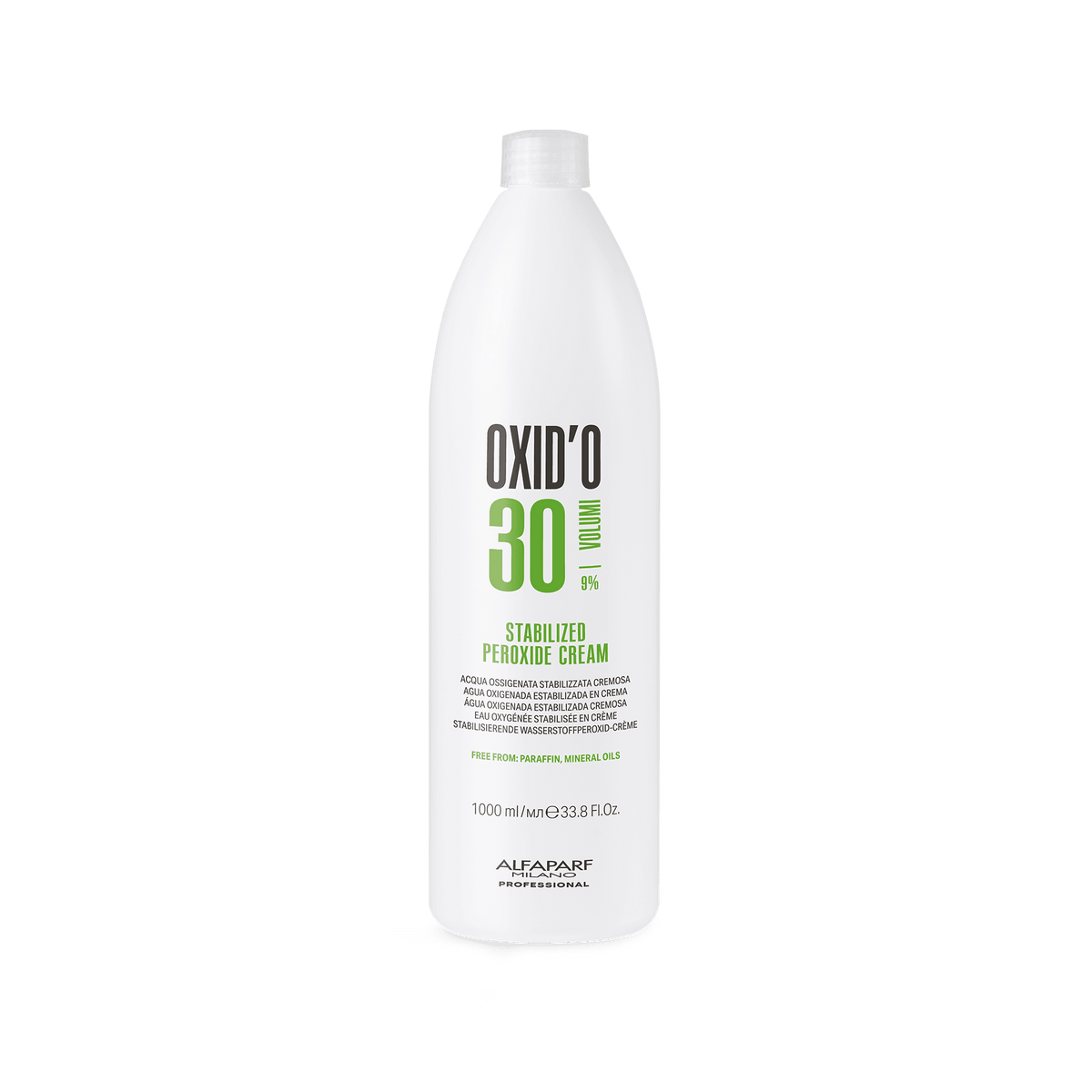 Alfaparf Milano Oxid’o 1000 ml, 30 volúmenes — envase oficial del volumen y tamaño indicados