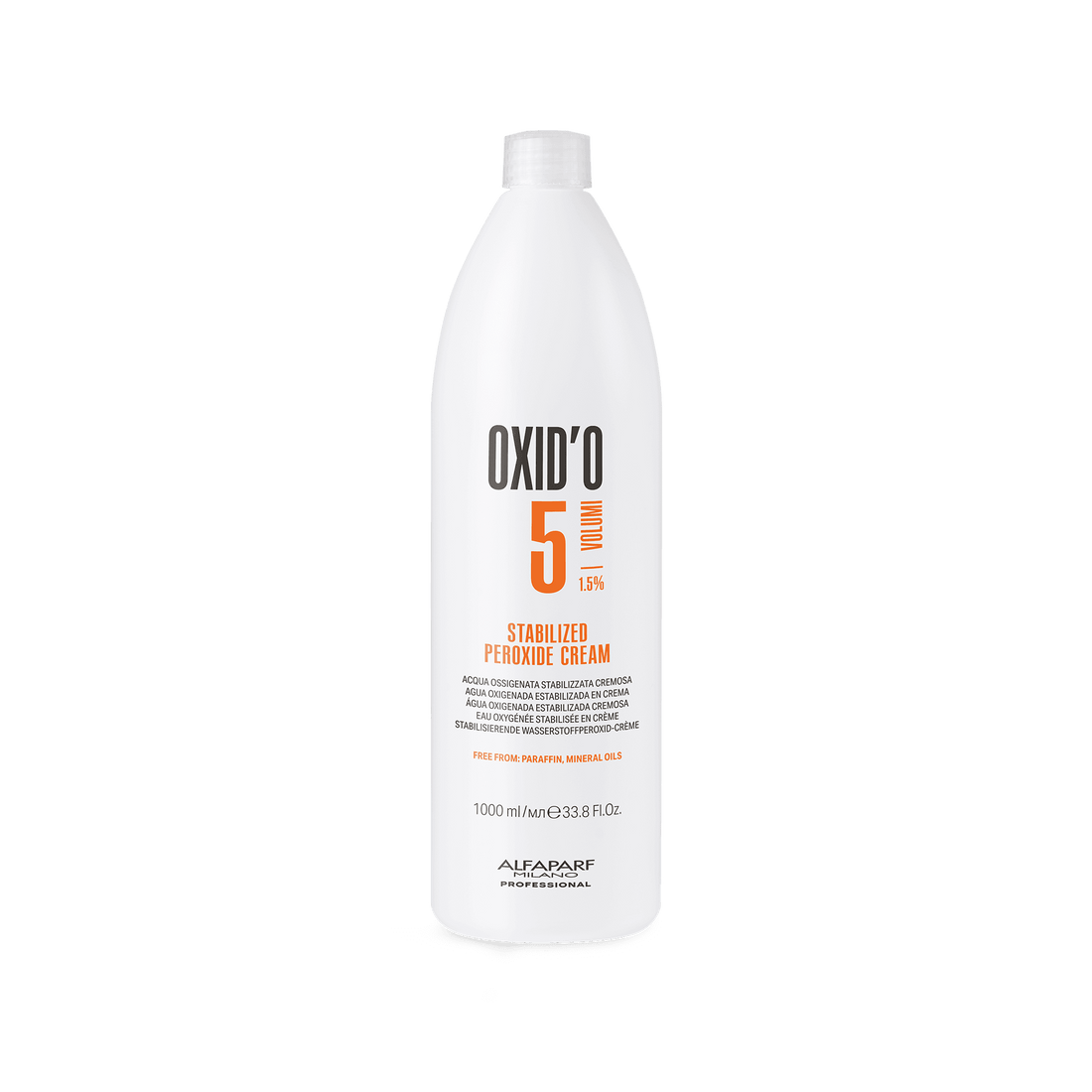 Alfaparf Milano Oxid’o 1000 ml, 5 volúmenes — envase oficial del volumen y tamaño indicados