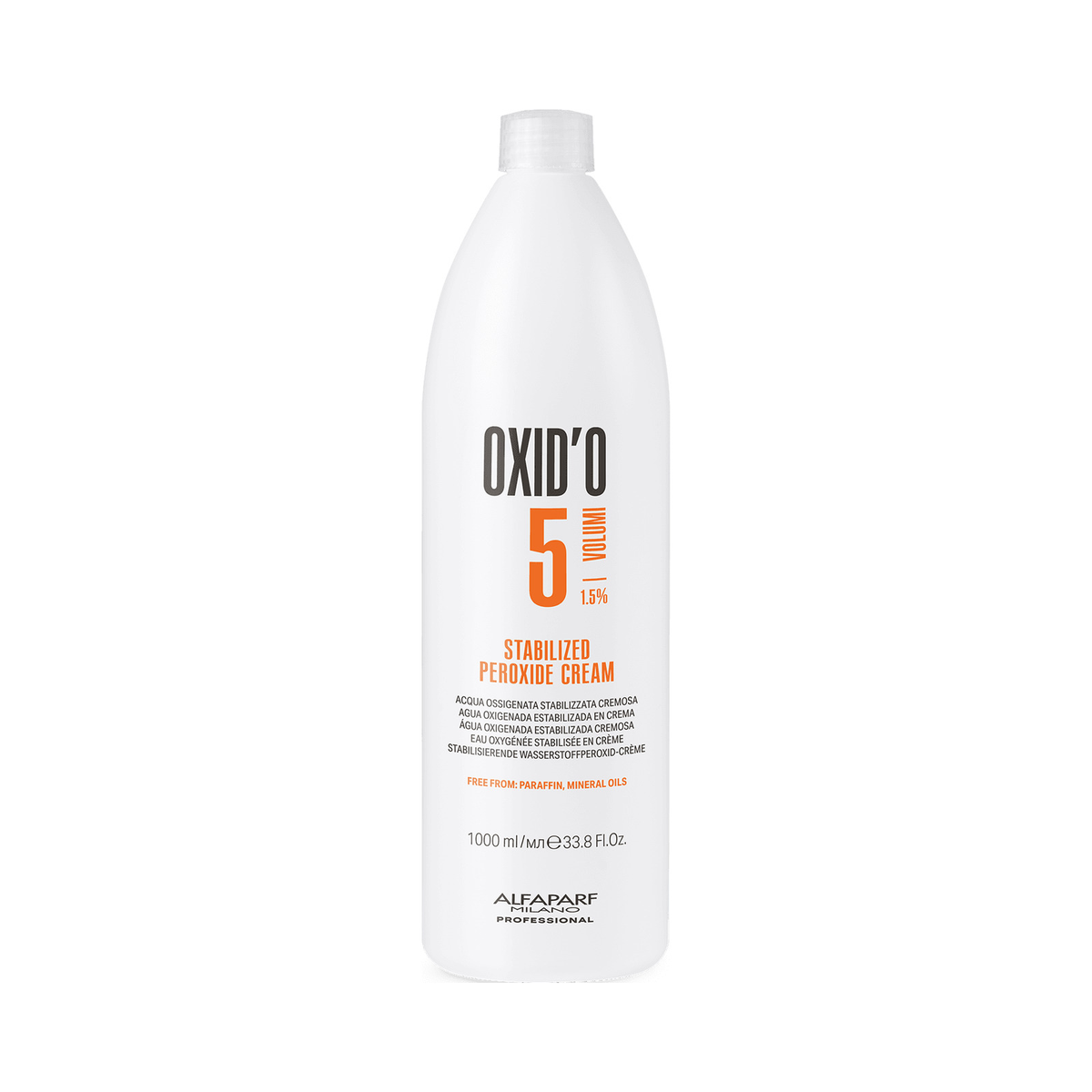 Alfaparf Milano Oxid’o 1000 ml, 5 volúmenes — envase oficial del volumen y tamaño indicados