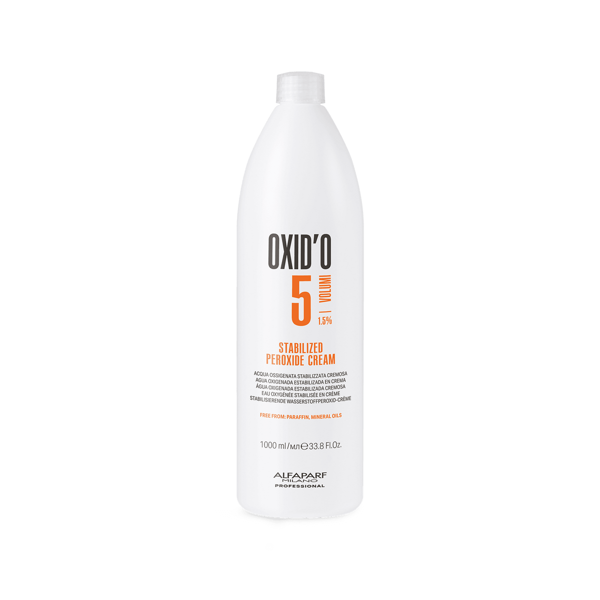 Alfaparf Milano Oxid’o 1000 ml, 5 volúmenes — envase oficial del volumen y tamaño indicados