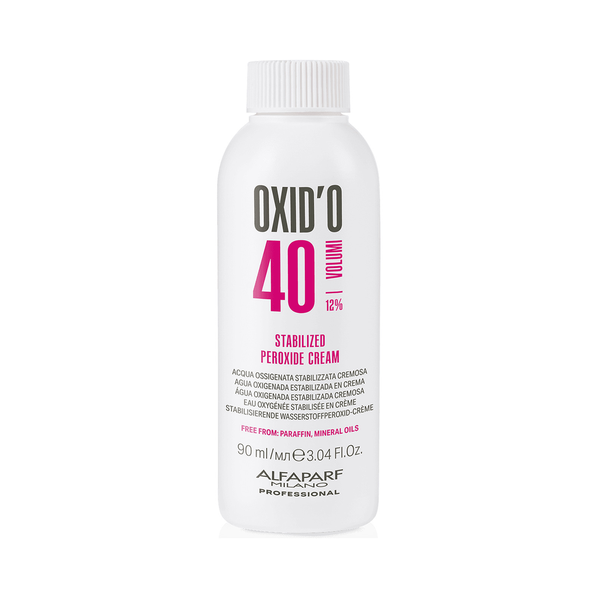Alfaparf Milano Oxid’o 90 ml, 40 volúmenes — envase oficial del volumen y tamaño indicados