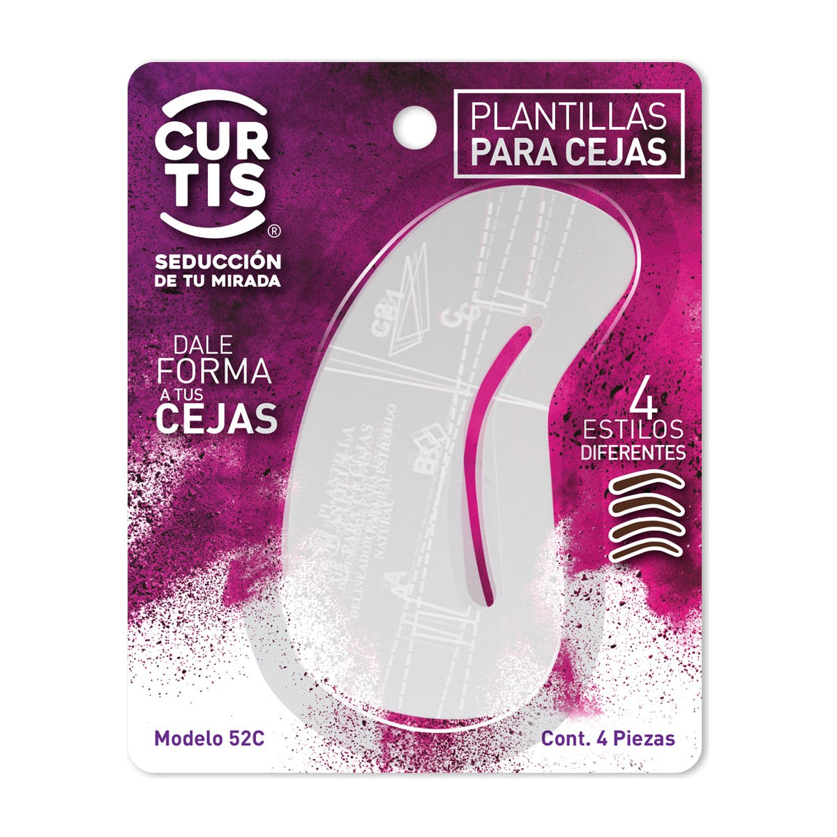 Curtis Plantillas para Cejas 4 pzas