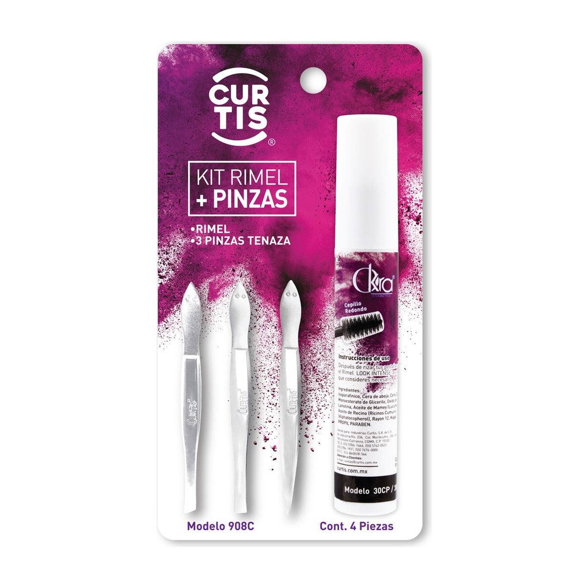 Curtis Kit Rímel y Pinzas 4 pzas