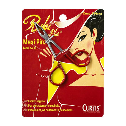 Curtis Maxi Pinza Tipo Tijera para Cejas Rubí 8.1 cm