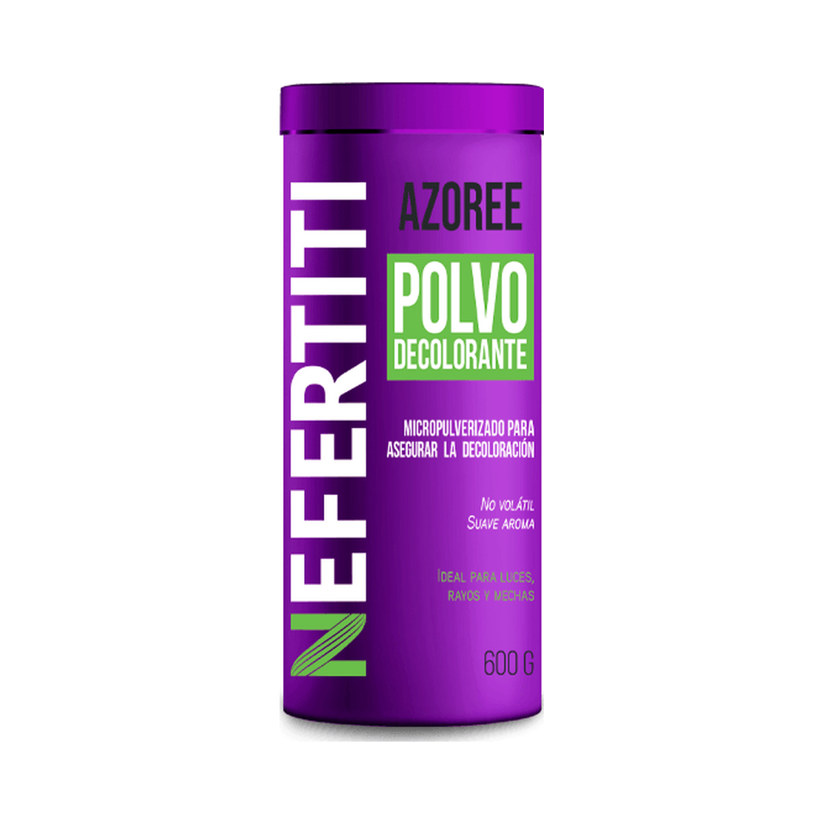 Nefertiti Azoree polvo decolorante en tarro morado de 600 g.