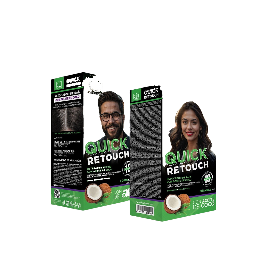 Kit retocador de raíz para canas Küül Quick Retouch 50 ml + 50 ml – Castaño Oscuro