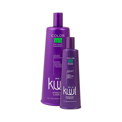 Küül Color Me Matizant Shampoo, imagen de las presentaciones de 1 L y 300 ml; venta por separado
