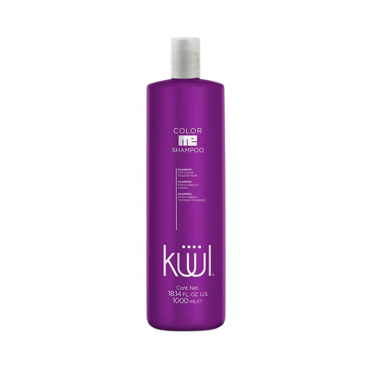 Küül Color Me Shampoo, botella morada de 1000 ml con tapa blanca