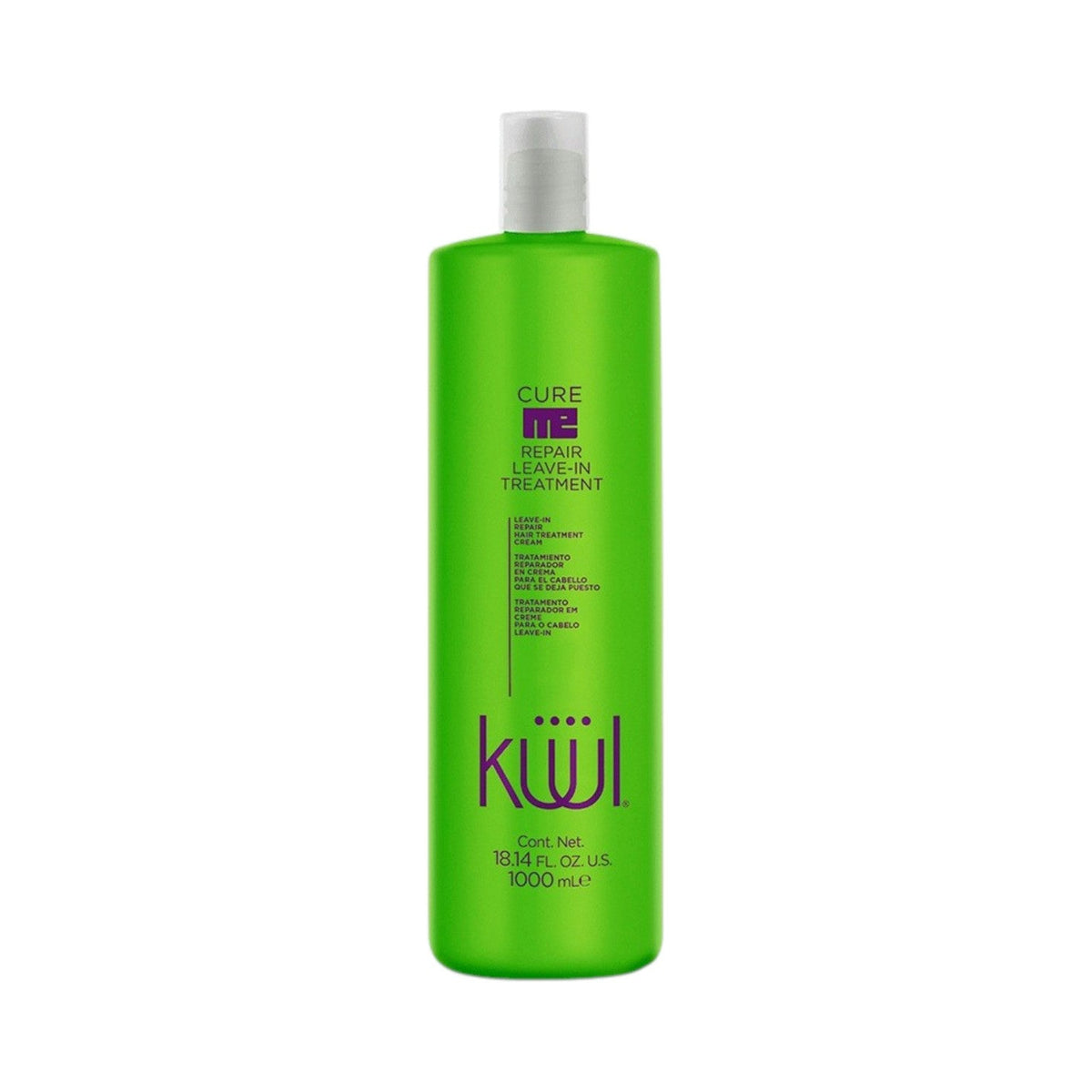 Küül Cure Me Repair Leave-In Treatment, botella verde de 1000 ml con tapa blanca