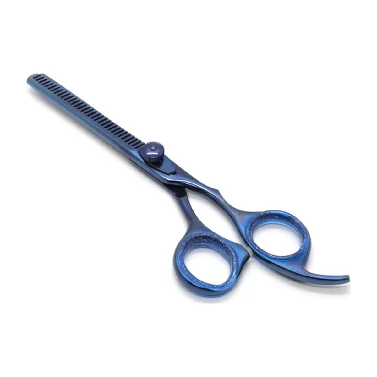 Lobo Tijera de Entresacar con Tornillo Ajustable Azul Titanio