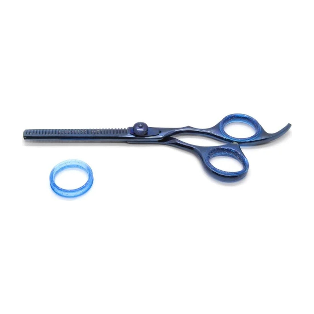 Lobo Tijera de Entresacar con Tornillo Ajustable Azul Titanio