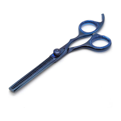 Lobo Tijera de Entresacar con Tornillo Ajustable Azul Titanio