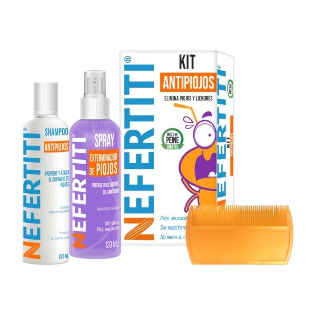 Kit antipiojos Nefertiti shampoo y spray 130 ml