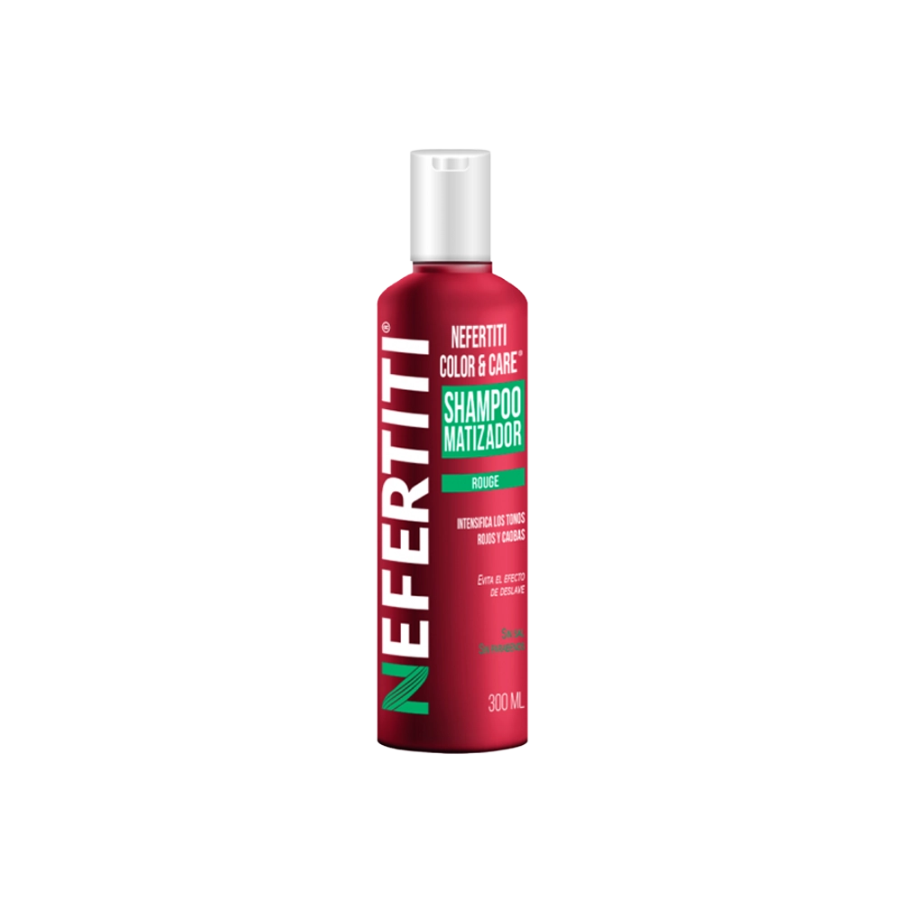 Nefertiti Color &amp; Care Shampoo Matizador Rouge, botella de 300 ml
