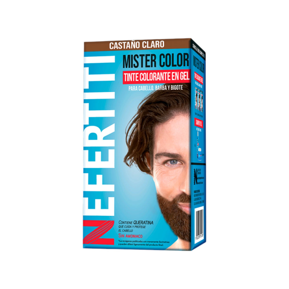 Nefertiti Mister Color Tinte Castaño Claro Cobertura de Canas 30 ml