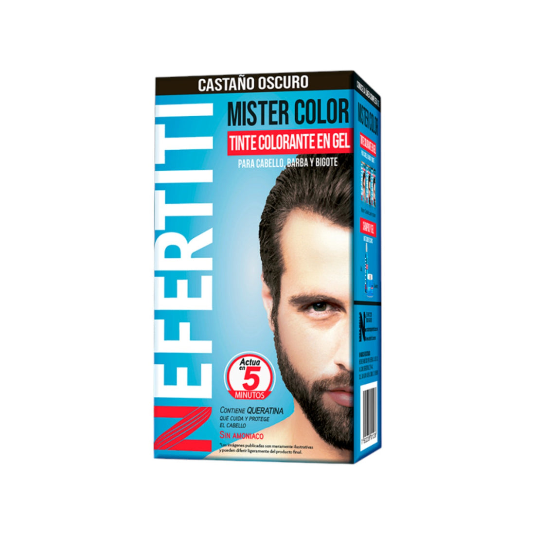 Nefertiti Mister Color Tinte Castaño Oscuro Cobertura de Canas 30 ml