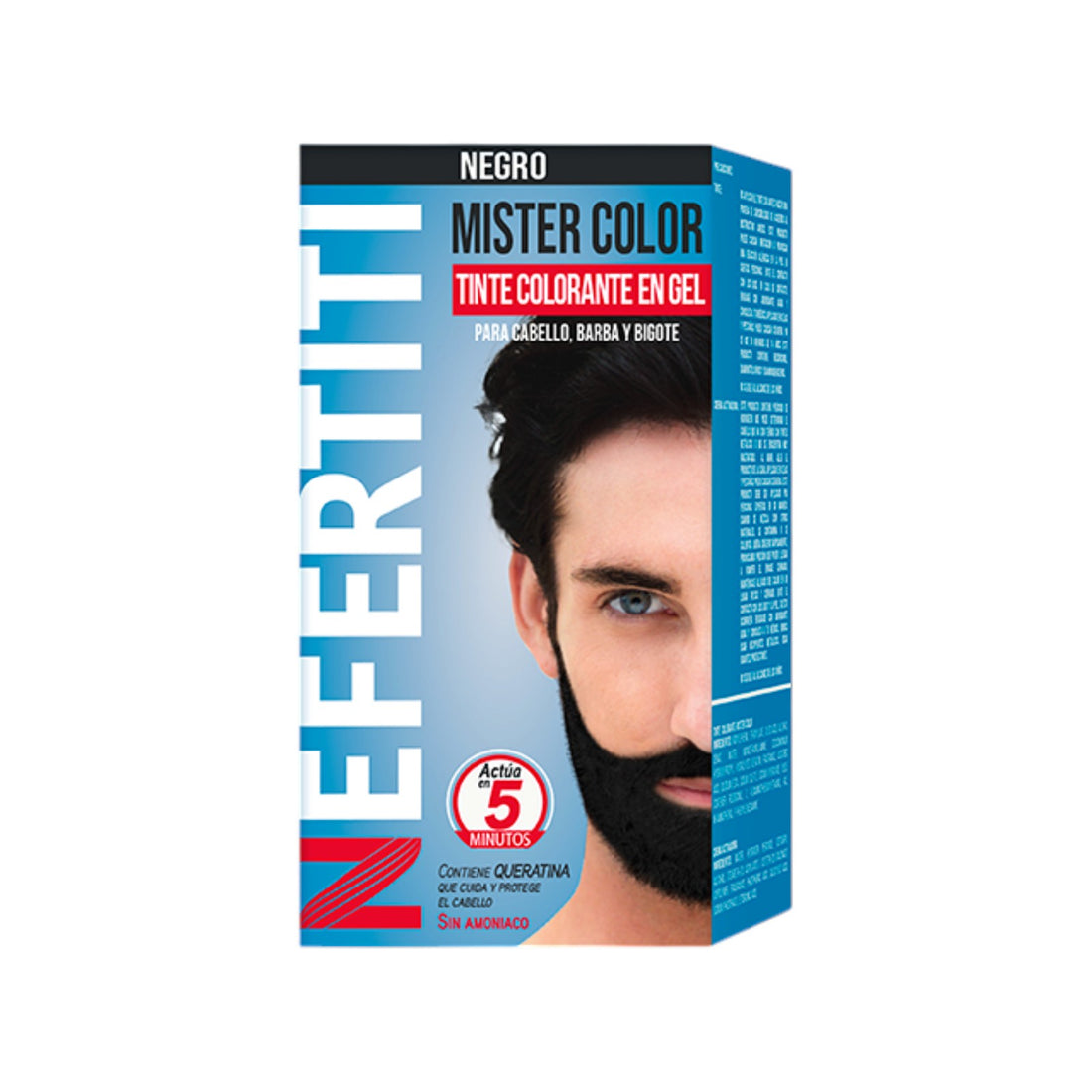 Nefertiti Mister Color Tinte Negro Cobertura de Canas 30 ml