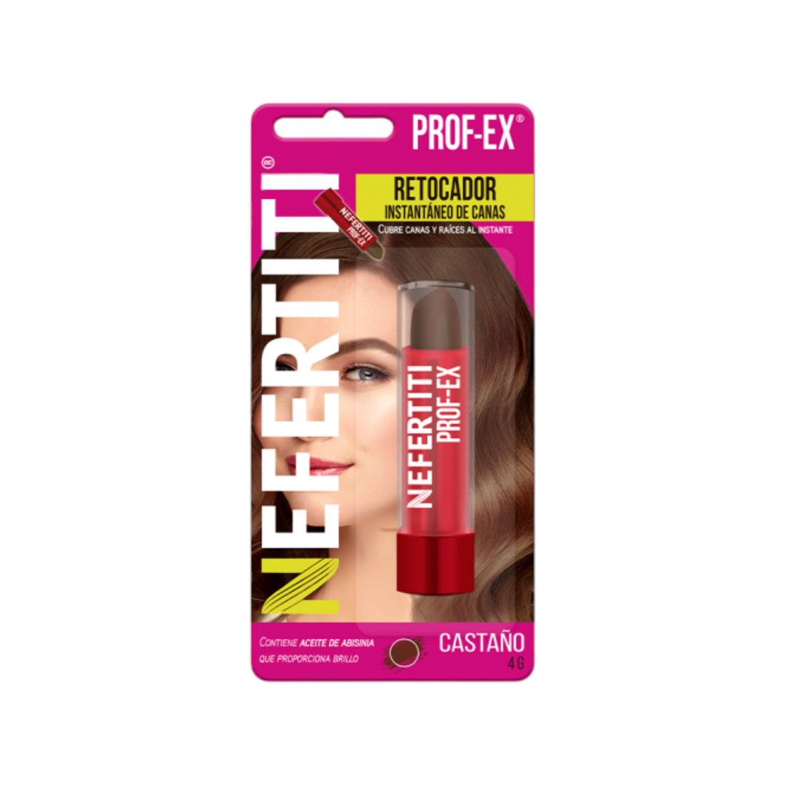 Nefertiti Prof-Ex Retocador de Canas Castaño Cobertura Instantánea 4 g