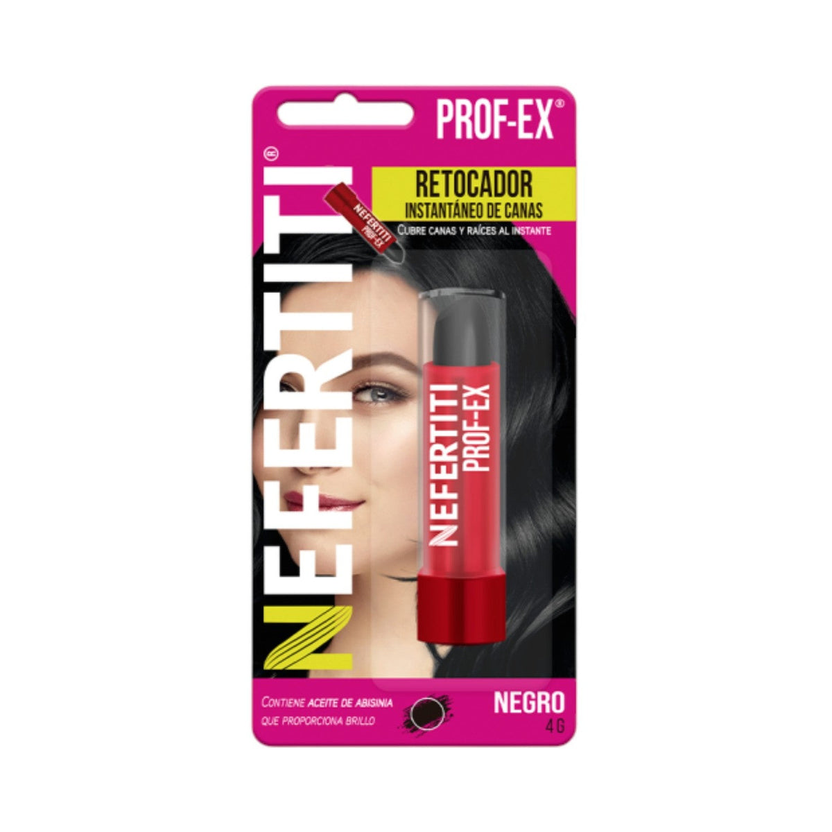 Blíster individual de Nefertiti Prof-Ex retocador de canas negro 4 g